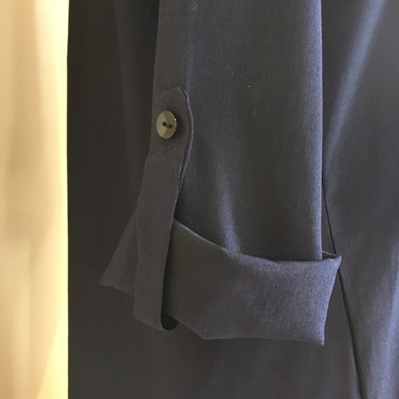 💥 CLEARANCE Chic Rolled Sleeve High Low Chiffon Shirt Dress - Picture 6 of 7